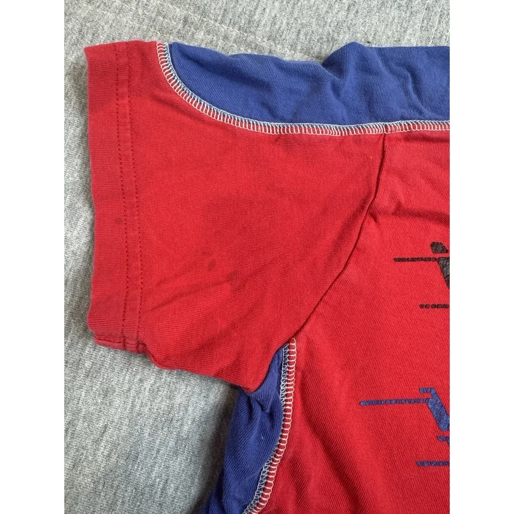 Disney Pixar Cars McQueen T-shirt Youth Boys 5/6Y Red Blue Graphic Print Y2K‎
